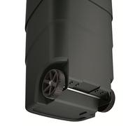 Wheeler Poubelle à roulettes 110 l avec roues et couvercle Grande poubelle universelle en plastique Noir