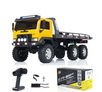 wheelfun 1/18 6x6 CR18P Camion à plateau RTR RC Rock Crawler Camion tout-terrain 2 vitesses Moteur Servo ESC Hobby Model (Jaune)