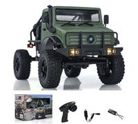 wheelfun 1/18 CR18P RC Rock Crawler Voiture 4WD Contrôle sans fil Véhicules tout-terrain Servo ESC Système d'éclairage Hobby Modèle RTR Crawler