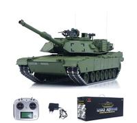 wheelfun Abrams M1A2 Char de combat télécommandé 1/16 3918 Boîte de vitesses en métal Rotation à 360° Baril de recul Lumière de visée laser pour enfants de 14 ans et plus