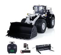 wheelfun Chargeur hydraulique en métal 2 vitesses 1/14 RC WA480 RTR Machine de construction lourde Coupleur rapide Fourche légère Son ST8 Batterie Radio Modèle de qualité passe-temps pour adulte