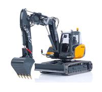 wheelfun Excavatrice hydraulique LESU 1/14 RC MC15 CNC Shell 4 bras télécommande 9 voies valve double pompe son léger modèle de qualité loisirs pour enfants de 14 ans et plus