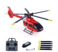 wheelfun Hélicoptère radiocommandé 1/30 RC Era 6 Ch C190 double moteur sans balais Rtf modèle d'avion H145 Aileronless Ducted Tail Rotor Hobby Grade Model (rouge et blanc)