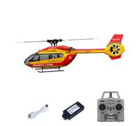 wheelfun Hélicoptère radiocommandé 1/30 RC Era 6 Ch C190 double moteur sans balais Rtf modèle d'avion H145 Aileronless Ducted Tail Rotor Hobby Grade Model (rouge et jaune)