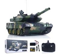 wheelfun Henglong 3809 2,4 GHz 1/24 RC Tank Leopard 2 A5 Télécommande Modèle BB Tir Effets de tir Infrarouge Battle Spray Eau Simulation Lumière Son Hobby Grade Model
