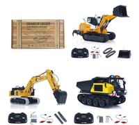 wheelfun RTR 1/50 Excavatrice télécommandée Pc520 électrique RC pelleteuse chargeuse modèle Lr636 Camion à benne basculante T14R Lumières Sons Unité Batterie Modèle Hobby Grade pour enfants de 15 ans