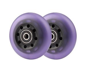 WHEELGOO Lot de 2 roues de rechange PU de 76 mm pour planche à roulettes Caster, gommes 90 A, compatibles avec Razor RipStik Classic Air, DLX G Ripsurf (Violet)