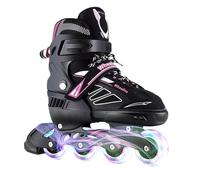 Wheelive Rollers Réglables pour Enfants, Rollers de Performance avec Roues Entièrement Lumineuses, Idéaux pour Les Garçons, Les Filles, Les débutants et Les Adultes