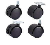 Wheels Furniture Caster M8 Screw Plate 30mm Swivel Castor Replaced Trolley Wheel Silent with Brake Protection Casters(4 X Screw No Brake)