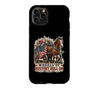 Wheels of History Chariot Drapeau américain Coque pour iPhone 11 Pro