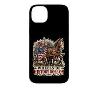 Wheels of History Chariot Drapeau américain Coque pour iPhone 14 Plus