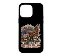 Wheels of History Chariot Drapeau américain Coque pour iPhone 14 Pro Max