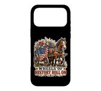 Wheels of History Chariot Drapeau américain Coque pour iPhone 17 Pro Max