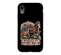 Wheels of History Chariot Drapeau américain Coque pour iPhone XR