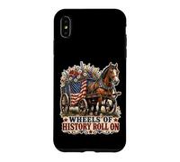 Wheels of History Chariot Drapeau américain Coque pour iPhone XS Max