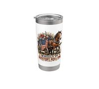 Wheels Of History Chariot drapeau américain Gobelet isotherme en acier inoxydable double paroi