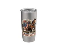 Wheels Of History Chariot drapeau américain Gobelet isotherme en acier inoxydable double paroi