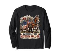 Wheels of History Chariot Drapeau américain Manche Longue