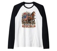 Wheels of History Chariot Drapeau américain Manche Raglan