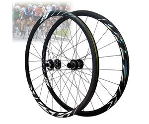 Wheelset Roues Vélo de Route 700C En Alliage D'aluminium,Frein À Disque, Embout D'essieu Traversant Rayons 24H Avant 2 Arrière 4 Roulements for Pneus 700C*23-45C road Wheel ( Color : Black , Size : 70