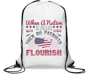 When a nation is filled with strife, then do patriots flourish Gym Sack Casual Drawstring Bag White