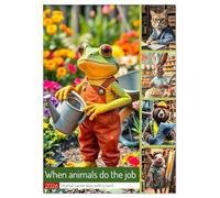 When animals do the job - Animal career days with a twist (Wall Calendar 2026 DIN A4 portrait), CALVENDO 12 Month Wall Calendar: Furry power careers from the building site to the bakery
