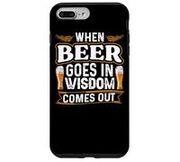 When Beer Goes in Wisdom Comes Out Funny Beer Lover Coque pour iPhone 7 Plus/8 Plus