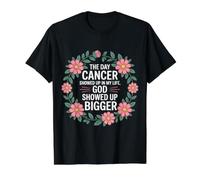 When Cancer Came God Showed Up Even Bigger - T-Shirt Graphique avec Valeur, Homme, Noir, S