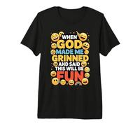 When God Made Me Grinned This Will Be Fun Christian T-Shirt Haut de Gamme