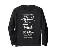 When I Am Afraid Psaum 56:3 Verse de la Bible Faith Trust God Pray Manche Longue