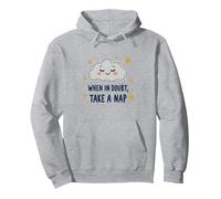 « When in Doubt Take a Nap Sleepy Cloud Cute Wall Art » Sweat à Capuche, Unisexe pour Adultes, Gris Chiné, XL