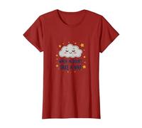« When in Doubt Take a Nap Sleepy Cloud Cute Wall Art » T-Shirt, Femme, Canneberge, L
