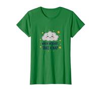 « When in Doubt Take a Nap Sleepy Cloud Cute Wall Art » T-Shirt, Femme, Vert Kelly, M