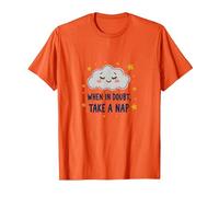 « When in Doubt Take a Nap Sleepy Cloud Cute Wall Art » T-Shirt, Homme, Orange, M