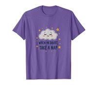 « When in Doubt Take a Nap Sleepy Cloud Cute Wall Art » T-Shirt, Homme, Violet Chiné, L