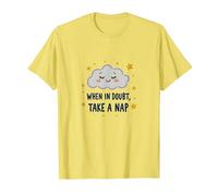 When in Doubt Take a Nap Sleepy Cloud Décoration Murale Mignonne T-Shirt, Homme, Citron, XXL