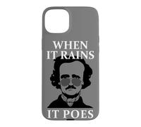 When It Rains It Poes Funny Edgar Allan Poe Coque pour iPhone 15 Plus
