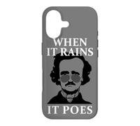 When It Rains It Poes Funny Edgar Allan Poe Coque pour iPhone 17