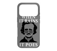 When It Rains It Poes Funny Edgar Allan Poe Coque pour iPhone 17 Pro