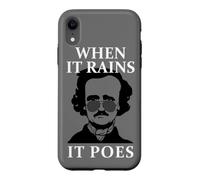 When It Rains It Poes Funny Edgar Allan Poe Coque pour iPhone XR