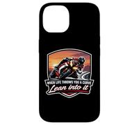 When Life Throws You A Curve Lean Into It Moto Owner Coque pour iPhone 14