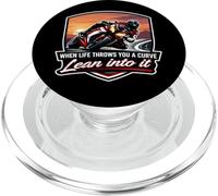 When Life Throws You A Curve Lean Into It Moto Owner PopSockets PopGrip pour MagSafe