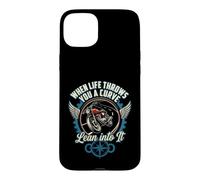 When Life Throws You A Curve Lean Into It Moto Rider Coque pour iPhone 15 Plus