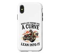 When Life Throws You A Curve Lean Into It Moto Rider Coque pour iPhone X/XS