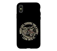 When Life Throws You A Curve Lean Into It Moto Rider Coque pour iPhone X/XS
