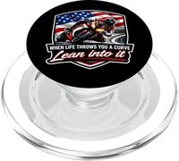 When Life Throws You A Curve Lean Into It Moto Rider PopSockets PopGrip pour MagSafe