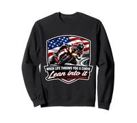 When Life Throws You A Curve Lean Into It Moto Rider Sweatshirt