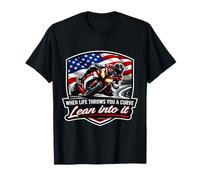 When Life Throws You A Curve Lean Into It Moto Rider T-Shirt