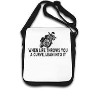 When Life Throws You A Curve Lean Into It Sac à bandoulière Blanc