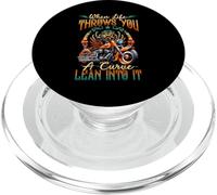 When Lifes Throws You A Curve Lean Into It Moto Racer PopSockets PopGrip pour MagSafe